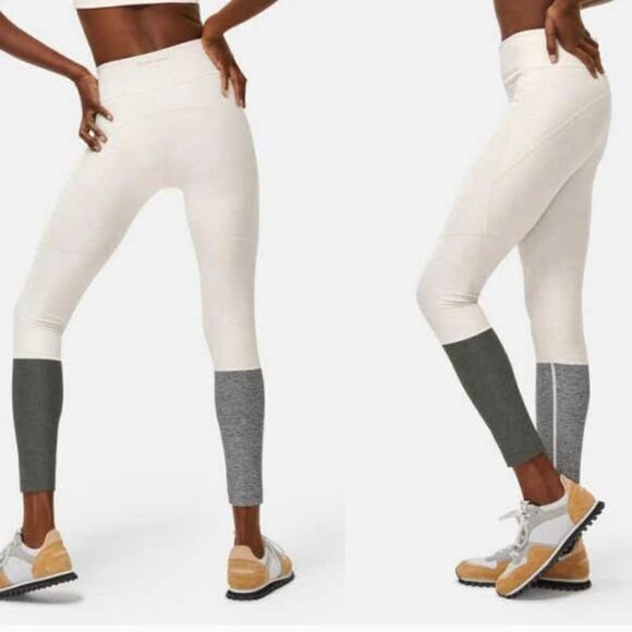 Outdoor Voices Dipped 7/8 Ankle Leggings in Neutral Beige, Ash and Teal … - Picture 2 of 13